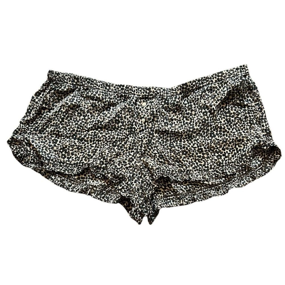 Victoria’s Secret 100% Silk Cheetah/Leopard Print Ruffle Trim Shorts